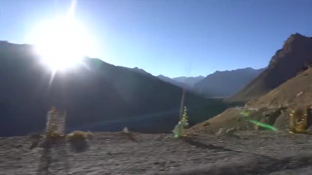 Spiti Valley Cold Desert Mountain Valley Located High Himalaya Mountains — Stock Video