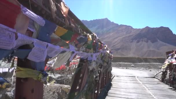 Spiti Valley Cold Desert Mountain Valley Located High Himalaya Mountains — Stock Video