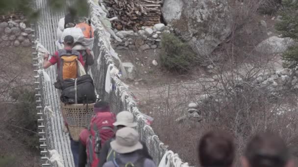 Turisté Cestě Tábora Everest Nepál — Stock video