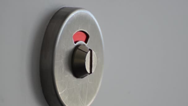 Door Lock Turning Green Red Back — Stock Video