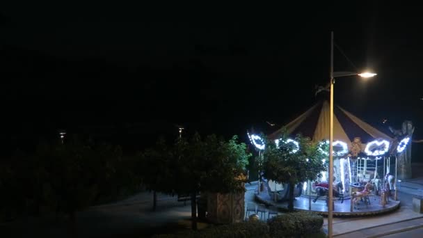 Gece Görüntülerinde Atlıkarınca — Stok video