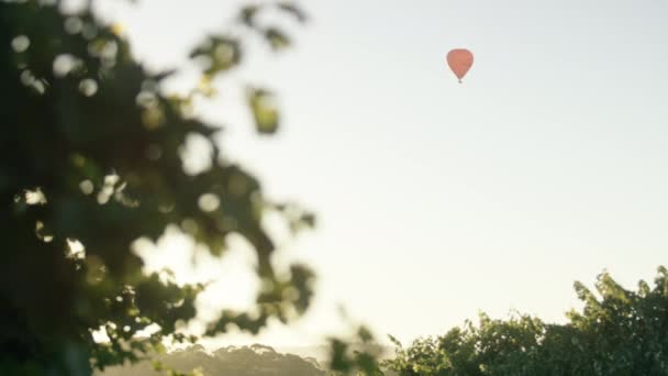 Heißluftballon Über Dem Tal Australien — Stockvideo