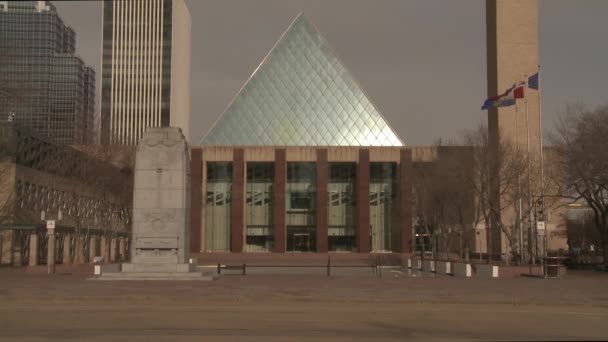 Ingresso Anteriore Del Municipio Edmonton — Video Stock