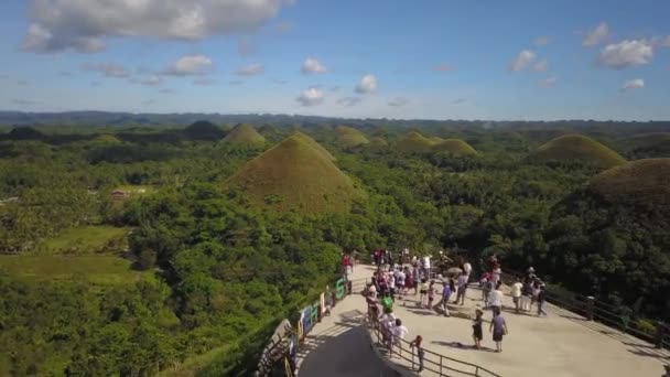 Chocoladeheuvel Toeristische Attractie Bohol Phillippines — Stockvideo