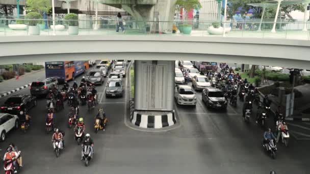 Zeitlupe Reger Verkehr Auf Den Straßen Von Bangkok Thailand Mit — Stockvideo