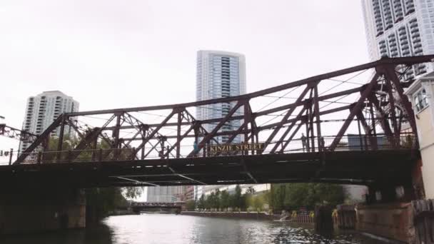 Chicago Skyline Desde Río — Vídeo de stock