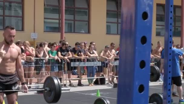 Crossfit Competition Daytime Italy — Stock Video