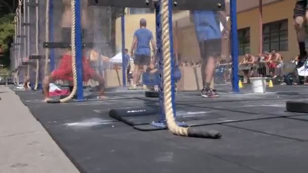 Crossfit Wedstrijd Overdag Italië — Stockvideo