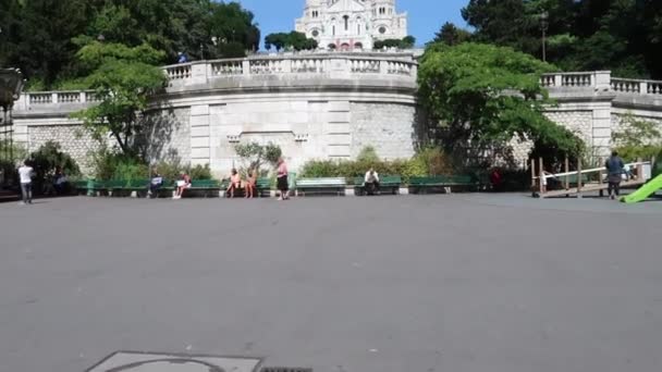 Francia Montmartre Sacre Coeur Frente Bandeja Vertical — Vídeo de stock