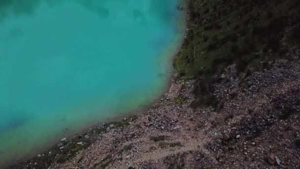 Ett Flygperspektiv Humantay Lake Peru — Stockvideo