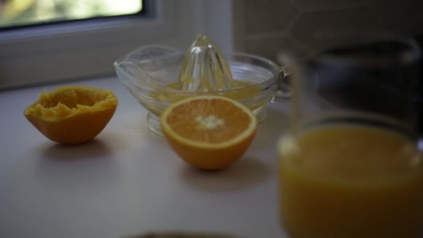Świeżo Wyciskany Sok Pomarańczowy — Wideo stockowe