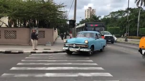 Carros Antigos Ruas Cuba Havana — Vídeo de Stock