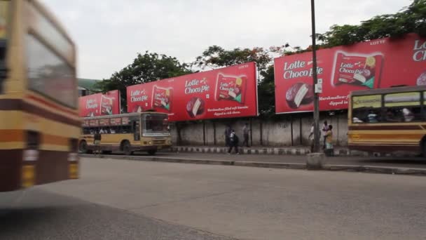 Chennai Mofussil Bus Terminus Cmbt Σύγχρονο Τερματικό Σταθμό Λεωφορείων Outstation — Αρχείο Βίντεο
