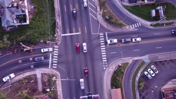 Yukarıdan Aşağı Porto Riko Trafiği — Stok video