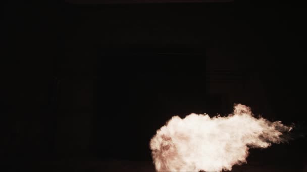 Взрыв Огненного Шара Медленного Движения Сторону Использования Визуальными Эффектами — стоковое видео