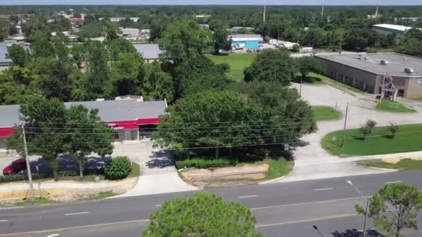 Aerial Flyover Drone Footage Rotating Panning Right Left Lane Road — Stock Video