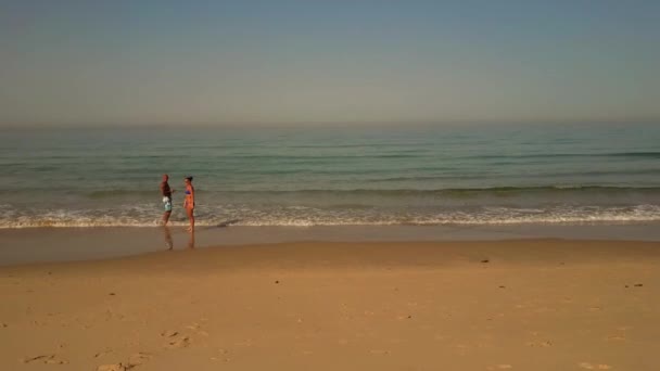 Вид Воздуха Людей Пляже Джибриле — стоковое видео