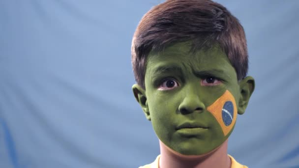 Brasile Fan Festeggiando Obiettivo — Video Stock