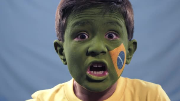 Brazilia Fan Sărbătorirea Gol — Videoclip de stoc
