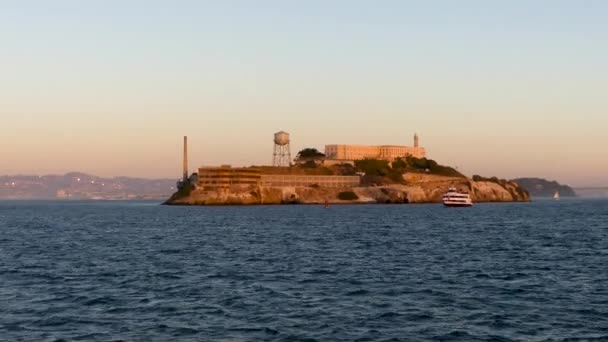 Sunset Alcatraz Prison — Stock Video