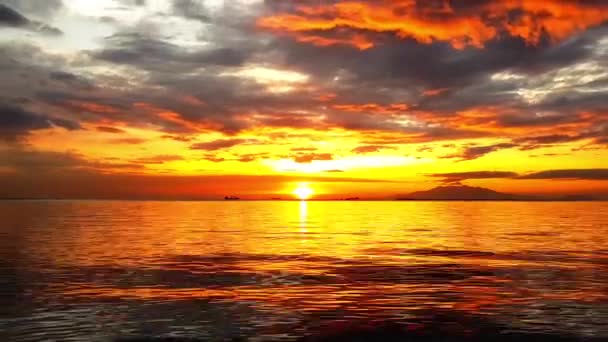 Timelapse Colorful Sunset Sea Manila Bay — Stock Video