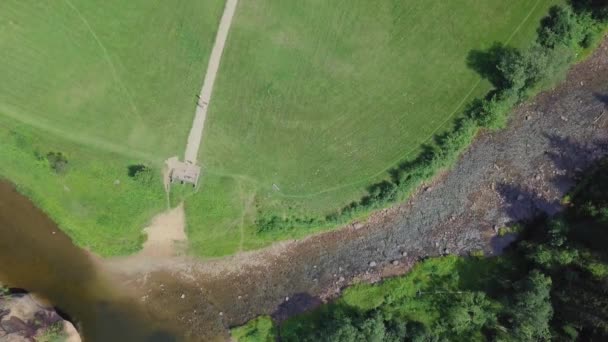 Vista Drone Sobre Rio — Vídeo de Stock