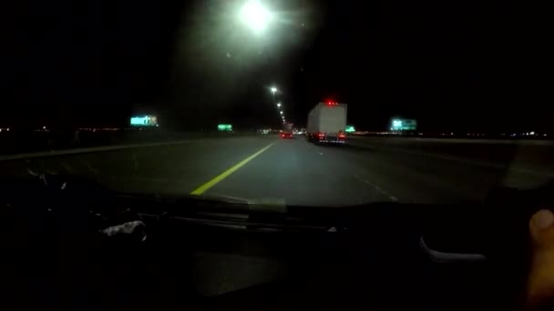 Jazda Autostradzie Nocy — Wideo stockowe