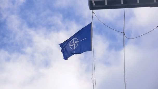 Drapeau Otan Sur Navire Marine — Video