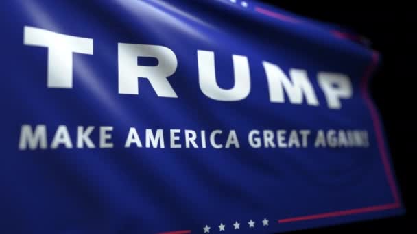 ドナルド トランプの大統領選挙運動のために再びアメリカの偉大な旗を作るシームレスループのフォトリアリスティックなアニメーション 4K解像度 — ストック動画