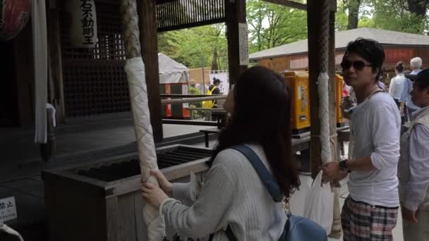 金閣寺を背景に祈る女 — ストック動画