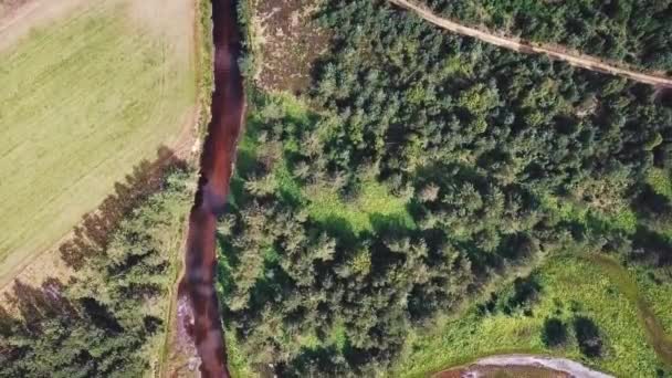 Bovenaanzicht Van Een Rivierdelta Mli Telemark Noorwegen — Stockvideo