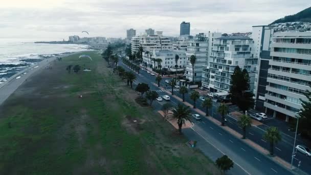 Metraje Sea Point Ciudad Del Cabo Sudáfrica Con Dji Phantom — Vídeos de Stock