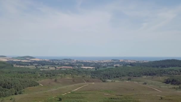 Vue Ciel Sur Océan Les Terres Agricoles Woodbury Angleterre — Video