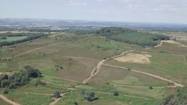 Panorama Uitzicht Landschaps Zandwegen Woodbury England — Stockvideo