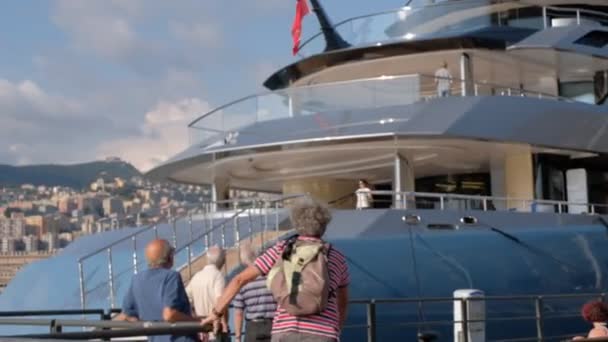 People Watching Yacht — Stock Video