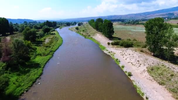 Bulgaristan Daki Struma Nehri Nin Hava Görüntüsü — Stok video