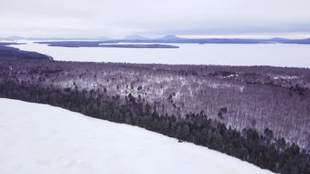 Obtenha Uma Vista Aérea Pesca Gelo Fitzgerald Pond Maine Aproveite — Vídeo de Stock