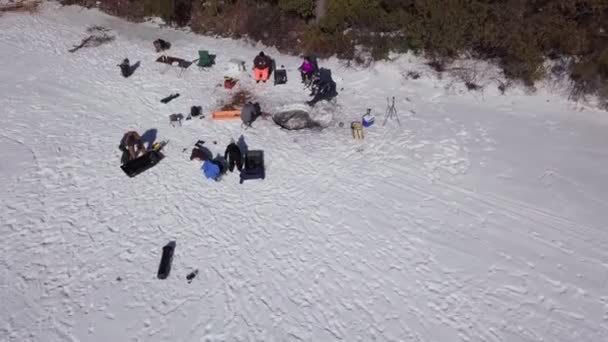 Nos Alejamos Camping Para Obtener Una Vista Aérea Fitzgerald Pond — Vídeos de Stock