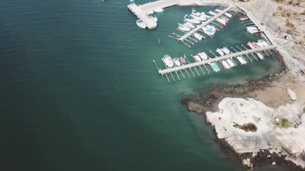 Imagens Drones Sobre Marina Fora Gotemburgo — Vídeo de Stock