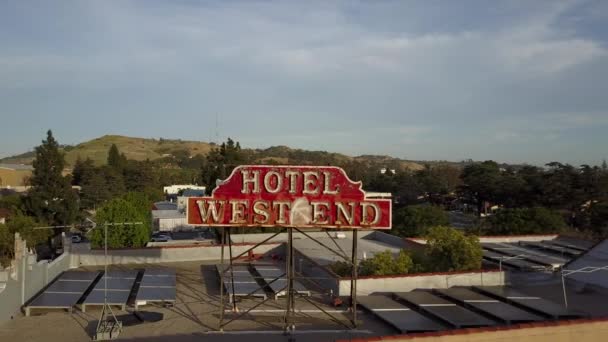 Légi Lassan Húzza Történelmi West End Hotel Belvárosban Culver City — Stock videók