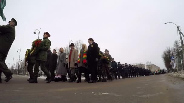 Orchestre Marche Populaire Pendant Célébration Jour Renaissance Etat Lituanien — Video