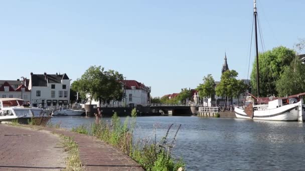 Hollanda Daki Delft Limanı — Stok video