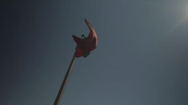 Bandera Portuguesa Balanceándose Viento — Vídeo de stock