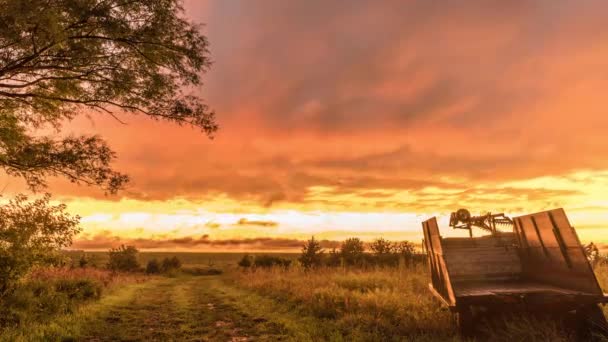 Timelapse Zachód Słońca Timelapse Zachód Słońca Środkowo Zachodniej Burzy Letniej — Wideo stockowe