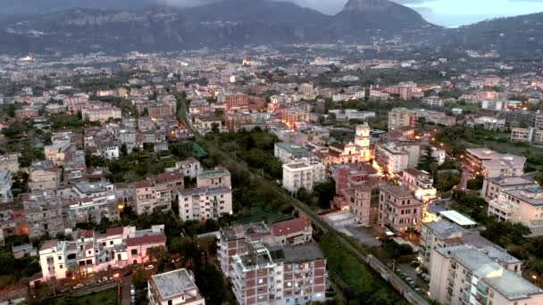 Aerial Pociąg Jadący Sorrento Włochy — Wideo stockowe