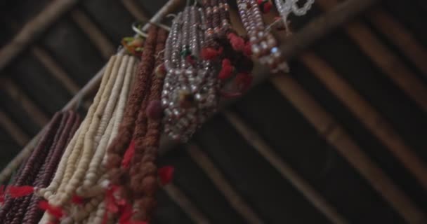 Collares Cuentas Mercado Disparado India — Vídeos de Stock