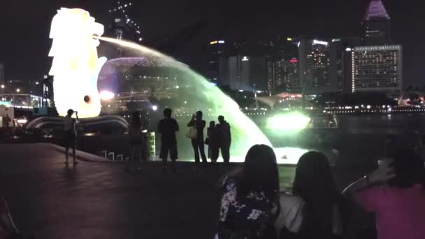 Marco Singapura Merlion — Vídeo de Stock