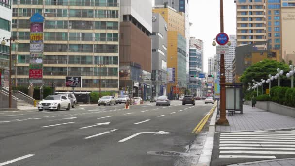 Auta Kolem Ulice Města Busan Korea — Stock video