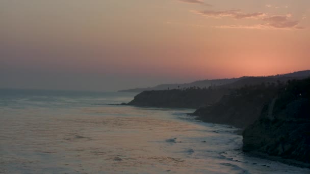 Yazın Gün Batımından Sonra San Pedro Sahili — Stok video