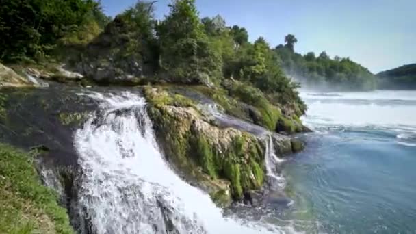 Rhen Fall Schweiziska Staden Schaffhausen — Stockvideo